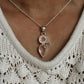 Rose Quartz Cluster Silver Necklace Pendant