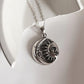 Elegant Sun Moon round design silver pendant