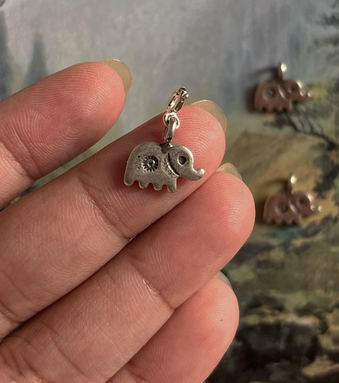 Sterling silver pendant featuring a Hathi (elephant) charm