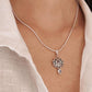 Charming Moonstone Lotus Pendant in Silver