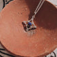 Lapis Lazuli Flower Pendant in Sterling Silver with Rawa Detailing