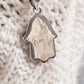 Lapis Lazuli Gemstone Hamsa Pendant in Sterling Silver