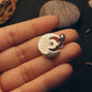 Fresh Water Pearl and Crescent Moon Silver Necklace Pendant