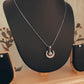 Sterling Silver Crescent Moon Pendant with Fresh Water Pearl
