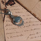 Timeless boho silver pendant featuring a beautiful aquamarine gemstone.