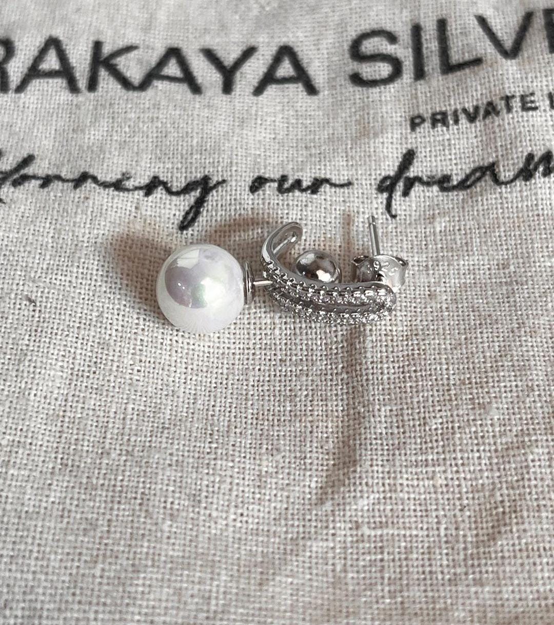 Fresh Water Pearl and Cubic Zirconia 2-in-1 Earrings