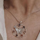 Seven Chakra butterfly silver pendant with colorful gemstones