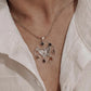 Charming butterfly-shaped silver pendant with seven chakra stones