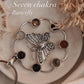 Spiritual seven chakra butterfly pendant in sterling silver
