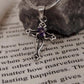 Elegant Vintage 925 Sterling Silver Amethyst Cross Pendant