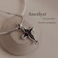 925 Sterling Silver Vintage Amethyst Cross Pendant