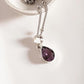 Elegant Pear-Cut Amethyst Pendant in Silver Setting