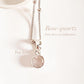 Rose quartz round cut pendant in sterling silver