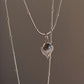 Boho Style Labradorite Silver Pendant in Fan Shape
