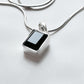Chic Black Onyx Rectangular Pendant Set in Silver