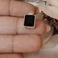 Sleek Rectangular Black Onyx Silver Pendant