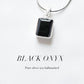 Black Onyx Rectangular Silver Pendant Necklace