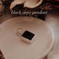 Silver Pendant with Rectangular Black Onyx Gemstone