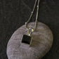 Silver Pendant with Square Cut Black Onyx Gemstone
