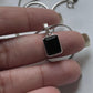 Modern Black Onyx Rectangular Silver Pendant