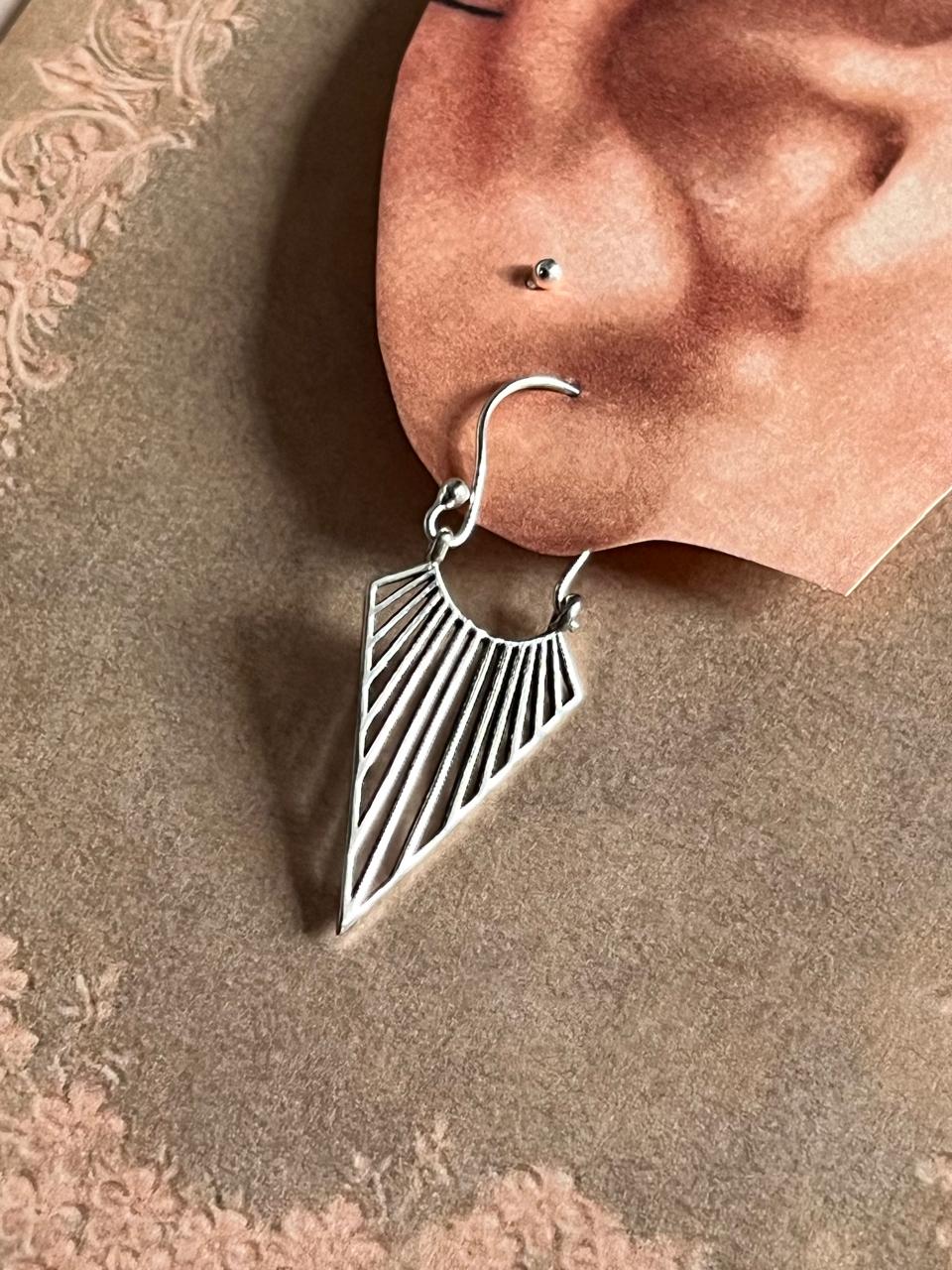 Boho-inspired Triya silver hoop earrings