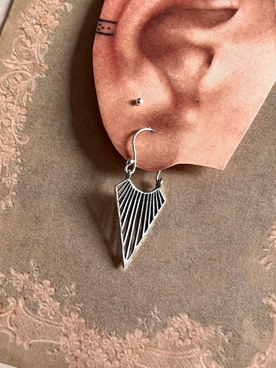 Elegant Boho Triya hoop earrings in sterling silver