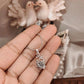 Elegant vintage rose silver pendant