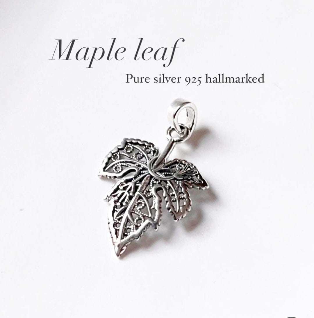 Sterling Silver Maple Leaf Filigree Pendant for Elegant Style
