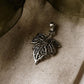 Handcrafted Maple Leaf Filigree Silver Pendant with Fine Work