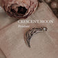 Moon Floral Silver Pendant with Delicate Floral Accents