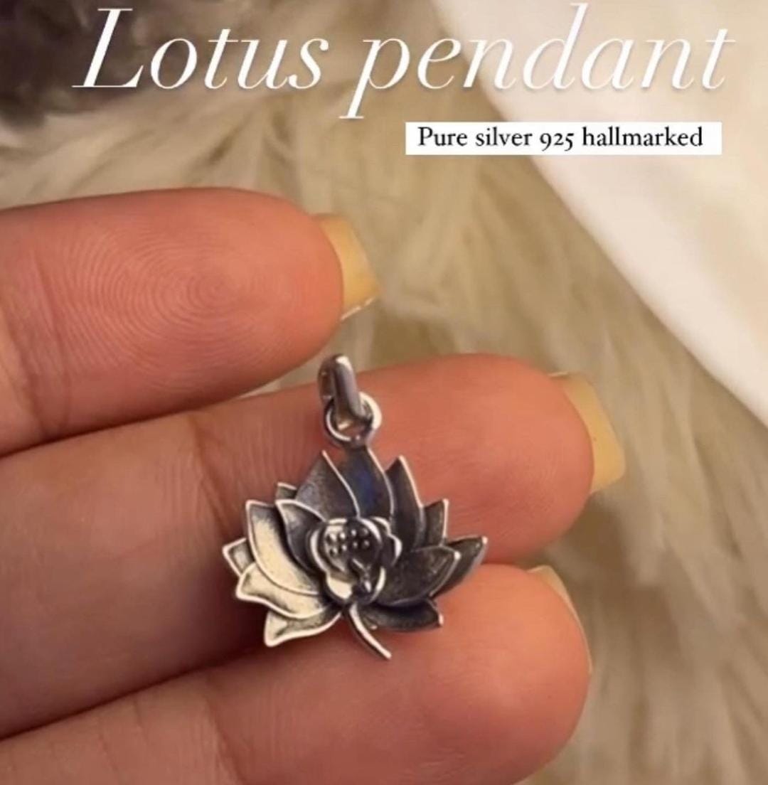 Sterling Silver Lotus Plain Pendant for Minimalist Style