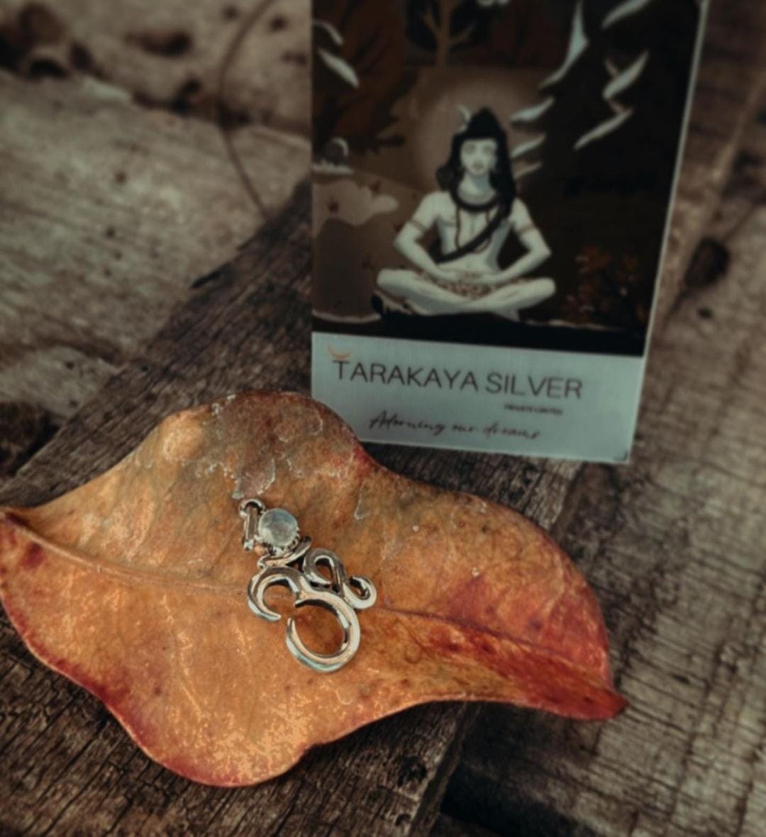 Sterling Silver Moonstone Aum Pendant for Inner Peace