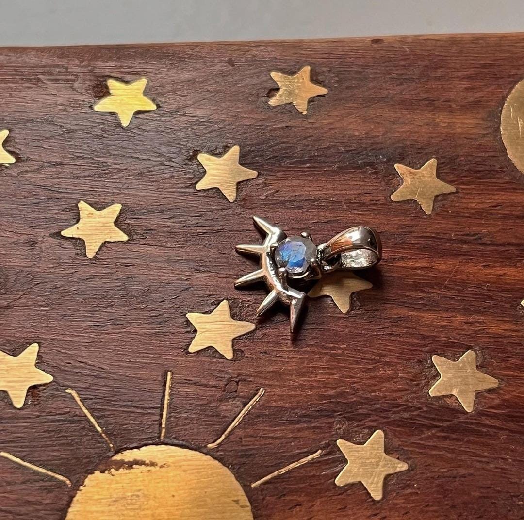 Elegant Moonstone Evil Eye Small Silver Necklace