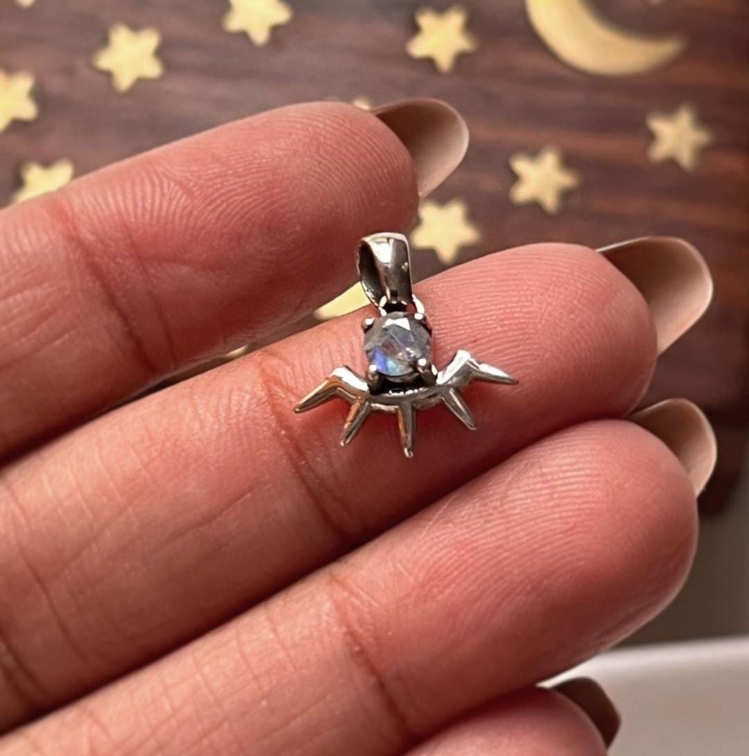 Sterling Silver Necklace with Moonstone Evil Eye Charm