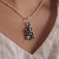 Silver Pendant of Ganesh with Nag Detail
