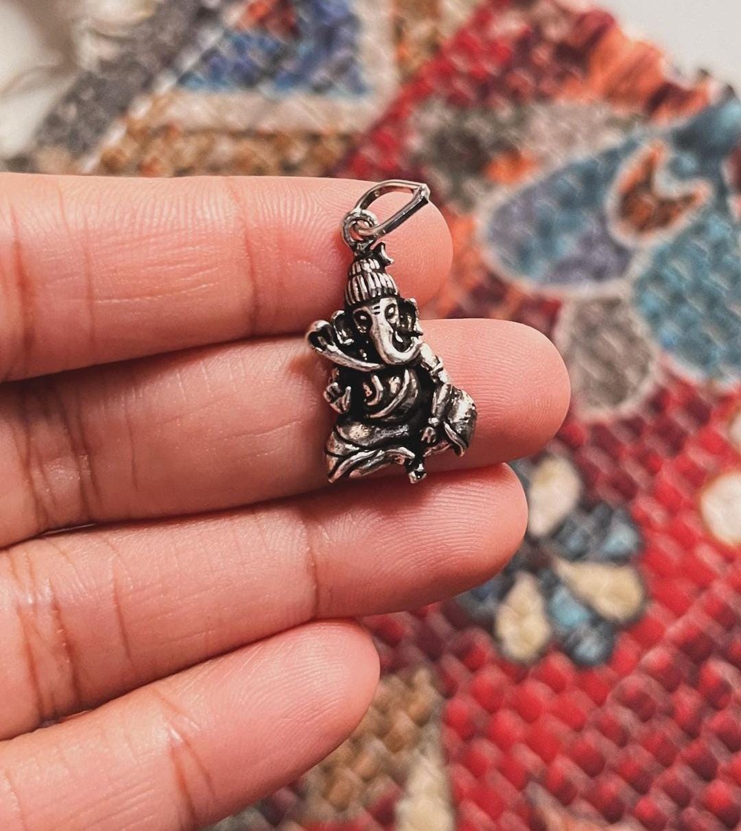 Elegant Ganesh with Nag Silver Pendant