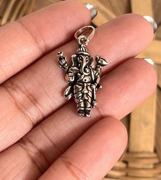 Ganesha Standing Silver Pendant