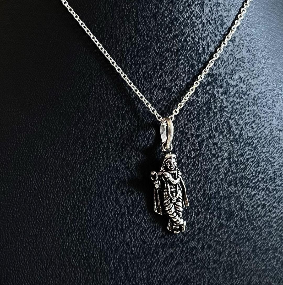 Elegant Krishna Standing Silver Pendant for Devotion