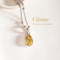 Citrine pear cut silver pendant with elegant design