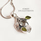 Sterling Silver Peridot Green Amethyst Forest Pendant