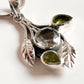 Nature-Inspired Peridot Green Amethyst Silver Pendant