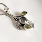 Boho Peridot Green Amethyst Forest Pendant in Silver
