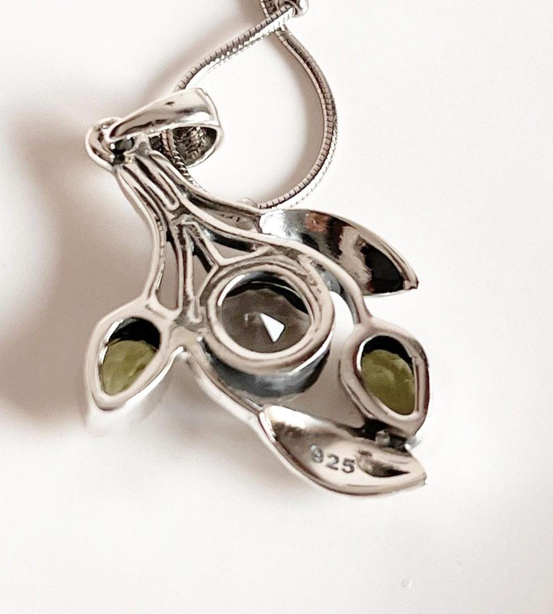 Handcrafted Peridot and Green Amethyst Forest Pendant