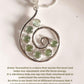 Green tourmaline pendant with a spiral design in sterling silver