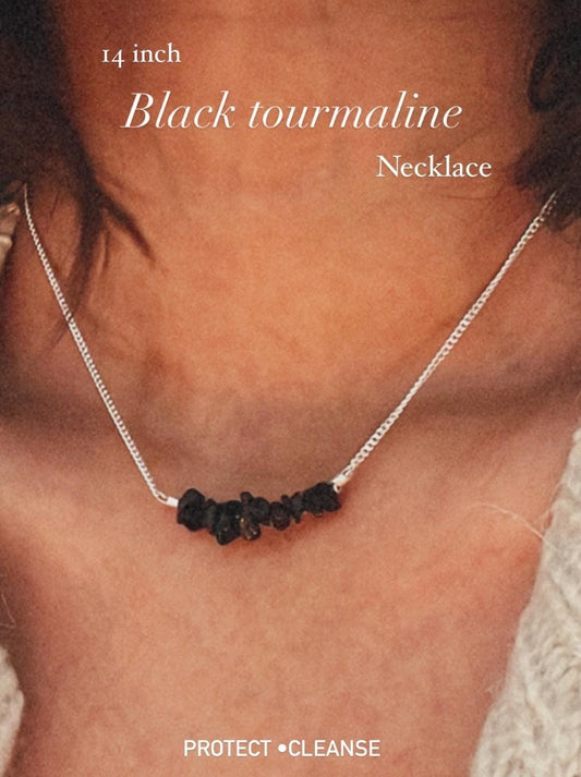 Black Tourmaline Chips Necklace