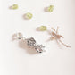 Handcrafted Lady Bug Flower Silver Charm for Good Luck