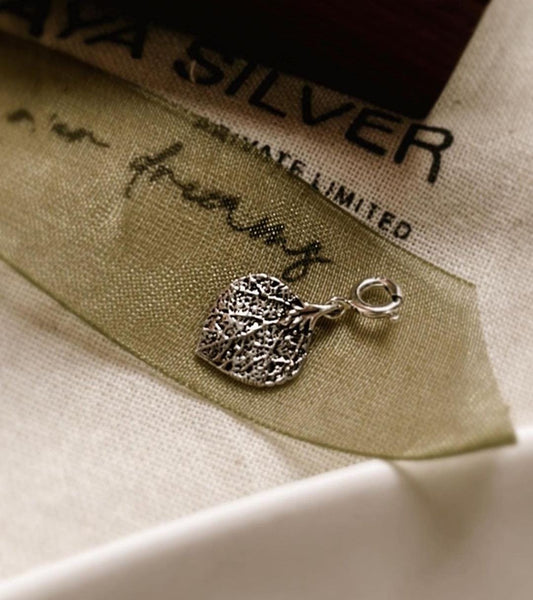 Leaf Charm Silver Pendant
