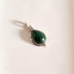 Malachite Pear Rawa Pendant in Sterling Silver for Nature-Inspired Beauty