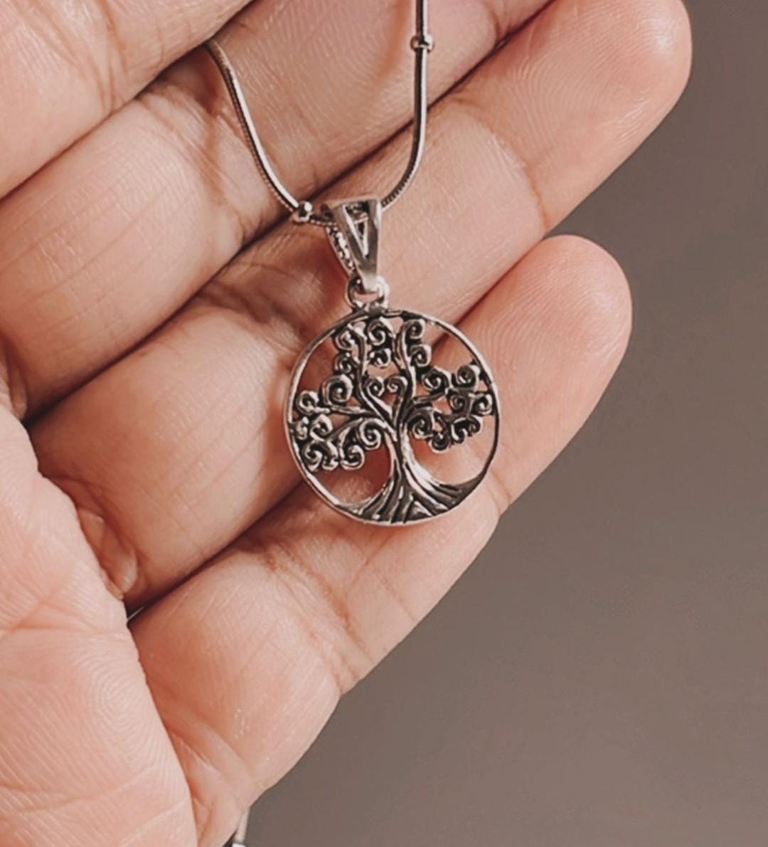 Elegant Tree of Life design silver pendant