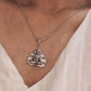 Elegant Buddha Peepal Leaf Pendant in Silver